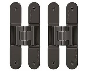 Gedotec Charnière Porte Placard Meuble | Simonswerk Tectus TE 340 RAL 9005 | 2 Pièces - paumelles cachées | Noir Profond | Charnière réglable en 3D | Capacité de charge jusqu'à 80 kg