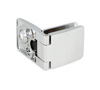 Gedotec Charnière pour porte en verre Charnière centrale chromée polie SQUARE I Montage simple de la plaque de verre à serrer I Utilisation au centre - version ouverte