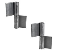Gedotec Charnières à souder | 2 pièces - Bande de soudure pour portes en métal | Charnière soudée hauteur 80 mm | DIN droite | Charnière pour porte de jardin et machines