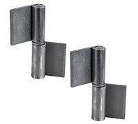 Gedotec Charnières à souder | 2 pièces - Bande de soudure pour portes en métal | Charnière soudée hauteur 50 mm | DIN droite | Charnière pour porte de jardin et machines