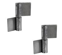 Gedotec Charnières à souder | 2 pièces - Bande de soudure pour portes en métal | Charnière soudée hauteur 80 mm | DIN gauche | Charnière pour porte de jardin et machines