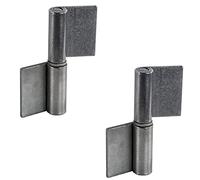 Gedotec Charnières à souder | 2 pièces - Bande de soudure pour portes en métal | Charnière soudée hauteur 50 mm | DIN gauche | Charnière pour porte de jardin et machines