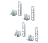 Gedotec Connecteur de lit en bois Ferrure de lit Equerre de lit à accrocher - H3580 | Acier galvanisé bleu | Connecteur de socle de lit réglable en hauteur | 4 kit - Ferrure d'accrochage en métal