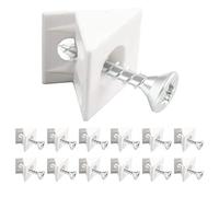 Gedotec Connecteurs d'Angle en Plastique pour Paroi Arrière et Tiroirs | Lot de 100 raccords d'angle pour armoires et meubles | Blanc | Pour paroi arrière avec vis