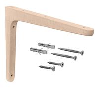 Gedotec Console en bois de hêtre | 1 pièce équerre d'étagère en bois naturel massif | 200 x 125 mm | TAUM | Charge par paire jusqu'à 24 kg | Support d'étagère adapté pour étagère