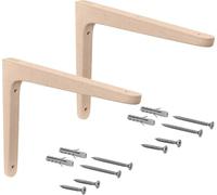 Gedotec Console en bois en hêtre | 2 pièces d'équerre d'étagère en bois naturel massif | 300 x 200 mm | TAUM | capacité de charge par paire jusqu'à 45 kg