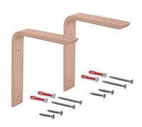 Gedotec Console murale en bois | 2 pièces - Equerre d'étagère en hêtre | 250 x 200 mm | COUNTRY | Support d'étagère en bois naturel massif | Support en forme de L | Consoles adaptées aux bibliothèques
