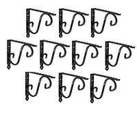 Gedotec Console ornementale Console lourde en métal Support de charge lourde | VICTORIA | Profondeur : 150 mm | Support d'étagère charge 15 kg | Acier antique forgé noir | 10 pièces Cornières d'étag