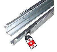 Gedotec Coulisse de Tiroir | FR206 | 1000 mm | 1 Paire - Coulisses pour armoires cuisine | Acier Galvanisé | Coulisse à Galets | Coulisse Partielle | Montage en applique | Capacité charge 100 kg
