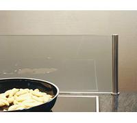 Gedotec Credence en Verre Fond de Cuisine - Anti-Salissures en Verre et Inox pour Feux à Induction ou Radiant - Panneau Anti-Eclaboussure Murale, Protection d’Ustensiles et Plan de Travail - 600mm