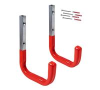 Gedotec Crochet de garage en métal galvanisé | 2 crochets de fixation avec caoutchouc | 150 x 210 mm | Crochet mural à visser pour charges lourdes