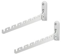Gedotec Crochet Escamotable Pliable Mural | Fixation Pliante pour Cintres. Vêtement, Portemanteau, Sac à Main, Serviette | Aluminium Laqué Blanc | Dressing, Cuisine, Porte-Accessoire | 2 Pièces