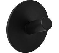 Gedotec Crochet porte-manteau | Crochet rond auto-adhésif | Rond | Crochet simple noir | Crochet moderne - Patère murale | Porte-manteau mural design porte-manteau mural pour vêtements | 1 Pièce