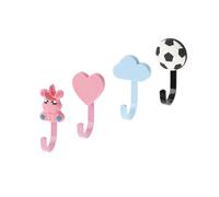 Gedotec Crochet porte-manteaux | Kid | Boule 3,5 x 4,5 x 2,5 cm | 1 pièce | Patère porte-manteau noir et blanc | Crochet mural pour chambre d'enfant avec matériel de fixation | Crochet pour manteau