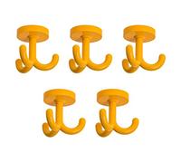 Gedotec Crochet Rotatif Mural, de Plafond pour Vêtements |KITA| Patère pour Porte Manteaux, Serviette, Peignoir | Meuble, Armoire, Chambre Enfant | Accessoire d'Accroche en Plastique | Jaune |5 Pcs
