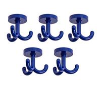Gedotec Crochet Rotatif Mural, de Plafond pour Vêtements |KITA| Patère pour Porte Manteaux, Serviette, Peignoir | Meuble, Armoire, Chambre Enfant | Accessoire d'Accroche en Plastique | Bleu |5 Pcs