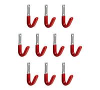 Gedotec Crochets Muraux Universels | Revêtement en Caoutchouc | Montage Coudés en Acier Galvanisé | Crochets de Suspension pour Charges Legeres et Lourdes, Charge 30 Kg | 35 x 82 mm | Lot de 10