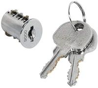 Gedotec Cylindre de serrure pour meubles, noyau de cylindre pour armoire, cylindre interchangeable pour caisse, H6151 Symo, nickelé, 1 jeu, cylindre de serrure pour armoire de bureau