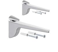 Gedotec Design Support de tablette en verre - Argent mat | 2 pièces - support d'étagère charge lourde | PINOCCHIO | étagère murale en métal | support de tablette jusqu'à 50 kg | support d'étagère