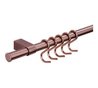 Gedotec Design Système de garde-corps mural cuisine | Laiton Bronze Mat | Longueur du garde-corps : 1200 mm | Système de garde-corps avec 5 crochets en S avec matériel de fixation | 1 Jeu