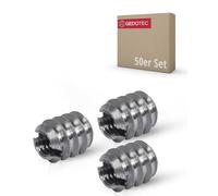 Gedotec Ecrou à visser M4 avec filetage intérieur | 50 pièces - Insert fileté avec fente de vissage | M4 x 8 mm | Ecrou à douille acier galvanisé massif | Longueur : 8 mm | Douille filetée pour bois