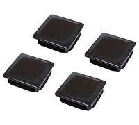 Gedotec Embouts pour Pieds de Meuble | Capuchons Carrés en Plastique Polyéthylène pour Protection du Plancher | pour Insertion dans Un Tube, Chaise, Armoire, Étagère | 90x90mm | Noir | Lot de 4