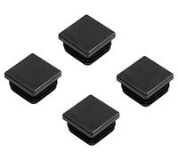 Gedotec Embouts pour Pieds de Meuble | Capuchons Carrés en Plastique Polyéthylène pour Protection du Plancher | pour Insertion dans Un Tube, Chaise, Armoire, Étagère | 50x50mm | Noir | Lot de 4