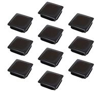 Gedotec Embouts pour Pieds de Meuble | Capuchons Carrés en Plastique Polyéthylène pour Protection du Plancher | pour Insertion dans Un Tube, Chaise, Armoire, Étagère | 45x45mm | Noir | Lot de 10