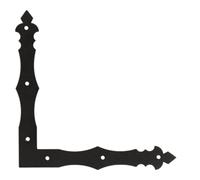 Gedotec Equerre de fenêtre Décor antique | 2 pièces Equerre 90 degrés noir | 200 x 200 x 30 mm | Equerre à visser Ferrures Equerre de construction antique Equerre plate Equerre d'angle Equerre décor