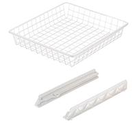 Gedotec Étagère suspendue 400 mm pour placards de cuisine avec rail coulissant | Rail de guidage avec panier métallique pour largeur de caisse de 40 cm | Acier blanc mat | 1 jeu