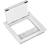Gedotec EXIT G11 ECO Passe-câble blanc carré avec joint à brosse - Passe-câbles de bureau - Boîte de câble en aluminium encastrée - 100 x 100 mm - 1 pièce - Sortie de câble de bureau à encastrer