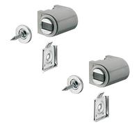 Gedotec Fermeture magnétique argent avec plaque à visser Loquet magnétique porte à visser - H2059 | Aimant de porte plastique force d'adhérence 3,0 kg | MADE IN GERMANY