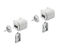 Gedotec Fermeture magnétique blanche avec plaque à visser Loquet magnétique porte à visser - H2059 | Aimant de porte plastique Force d'adhérence 3,0 kg | MADE IN GERMANY