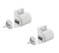 Gedotec Fermeture magnétique d'armoire blanche avec contre-plaque Loqueteau magnétique porte à visser - H2062 | Aimant de porte Force d'adhérence 3,0 kg | MADE IN GERMANY | 2 pièces à visser