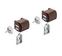 Gedotec Fermeture magnétique marron avec plaque à visser Loquet magnétique porte à visser - H2059 | Aimant de porte plastique force d'adhérence 3,0 kg | MADE IN GERMANY