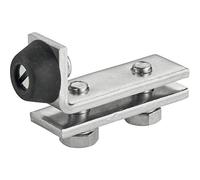 Gedotec Ferrure de Porte Coulissante - Butée de Porte avec Tampon en Caoutchouc pour Rails - Profil de Porte Coulissante Type 300 - Casque Agrar Type 1300P - 1 Pièce