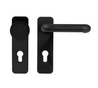 Gedotec Ferrure de porte pour portes coupe-feu Garniture interchangeable noir mat | FI10027 | 1 kit - garniture de porte | cylindre PZ