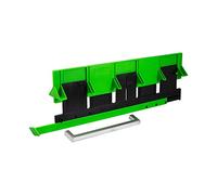 Gedotec Gabarit de Perçage - Guide de Percage pour Chevilles de Meuble - Gabarit Vert en PVC Noir et Vert -Aide au Montage - pour Poignées de Façade de Tiroir et Armoires - 1 Pièce