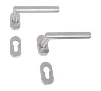 Gedotec Garniture à béquilles en acier inox brossé mat [PZ - cylindre profilé] 1x porte Ferrures rosace ovale I L-FORM I Poignée de porte pour épaisseur de porte 35-47 mm