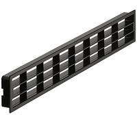 Gedotec Grille Aeration Rectangulaire | Bouche de Ventilation pour Mur, Porte de Salle de Bain, Cuisine, Maison, Salon, Bureau | Plastique Noir | 458x65mm | Trou Rectangulaire | 1 Pièce