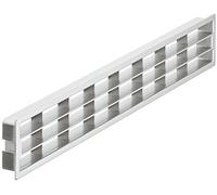 Gedotec Grille Aeration Rectangulaire | Bouche de Ventilation pour Mur, Porte de Salle de Bain, Cuisine, Maison, Salon, Bureau | Plastique Grise | 458x65mm | Trou Rectangulaire | 1 Pièce