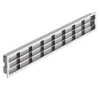 Gedotec Grille Aeration Rectangulaire | Bouche de Ventilation pour Mur, Porte de Salle de Bain, Cuisine, Maison, Salon, Bureau | Plastique Argenté | 458x65mm | Trou Rectangulaire | 1 Pièce