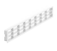 Gedotec Grille Aeration Rectangulaire | Bouche de Ventilation pour Mur, Porte de Salle de Bain, Cuisine, Maison, Salon, Bureau | Plastique Blanc | 458x65mm | Trou Rectangulaire | 1 Pièce