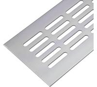 Gedotec Grille d'aération carrée en aluminium | 1 pièce Grille d'évacuation d'air argent anodisé 600 x 60 mm | Grille de porte en aluminium pour l'intérieur et l'extérieur