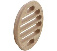 Gedotec Grille d'aération de porte en bois massif de chêne | Grille d'aération ronde avec bord de recouvrement | Anneau Ø 90 mm | Aération de porte à encastrer | 1 pièce - Grille pour meubles,