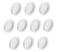 Gedotec Grille d'aération ronde anti-insectes | Lot de 10 grilles d'aération blanches 60 mm | Intérieur et extérieur | BREATHE | Rosace d'air fendue en plastique | avec bord de protection pour insérer