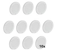 Gedotec Grille d'aération ronde pour l'évacuation de l'air | 10 pièces Grille d'évacuation d'air blanc 60 mm | Intérieur et extérieur | BREATHE | Rosette d'air perforée plate en plastique