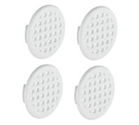 Gedotec Grille d'aération ronde pour l'évacuation de l'air | 4 pièces Grille d'évacuation d'air blanc 37 mm | Intérieur et extérieur | BREATHE | Rosace d'air quadrillée en plastique