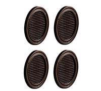 Gedotec Grille d'aération ronde pour l'évacuation de l'air | 4 pièces Grille d'évacuation de l'air brun 60 mm | Intérieur et extérieur | BREATHE | Rosette d'air perforée plate en plastique