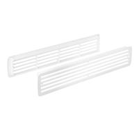 Gedotec Grille de ventilation | 457 x 92 mm | 1 pièce | Grille de porte blanche plastique ABS | Ventilation de porte pour épaisseur de porte 35-40 mm | Grille de ventilation carrée
